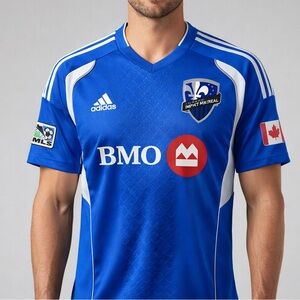adidas Montréal Impact MLS Soccer Jersey BMO ClimaCool Blue Men’s XL
